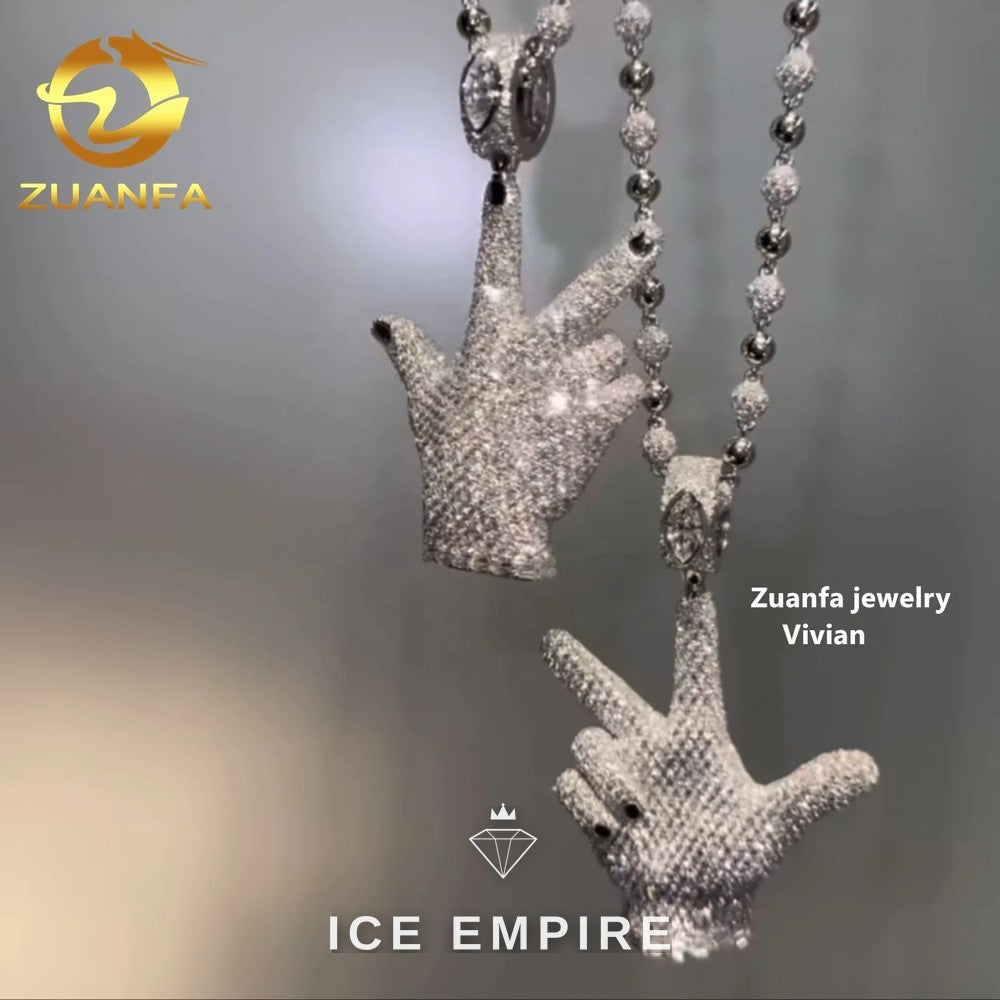 Iced Out 925 Silver Pendant