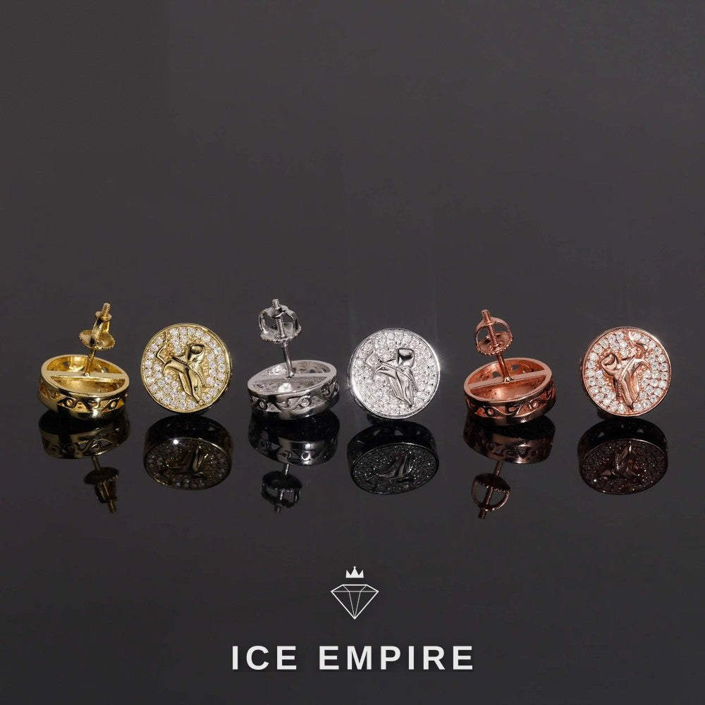 Iced Out 925 Silver Moissanite Stud Earrings