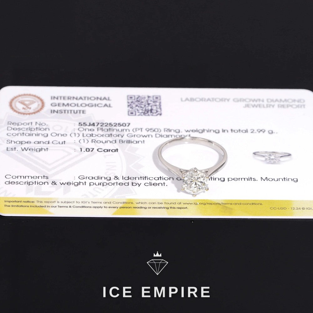 Iced Out 925 Silver Lab Grown Diamond Engagement Ring