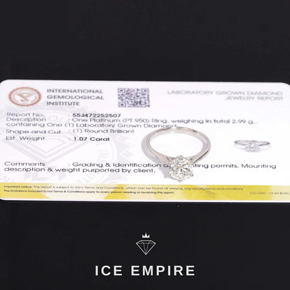 Iced Out 925 Silver Lab Grown Diamond Engagement Ring