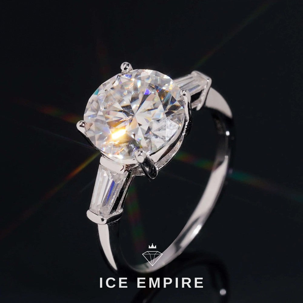 Iced Out Rose Gold Plated Moissanite Wedding Band