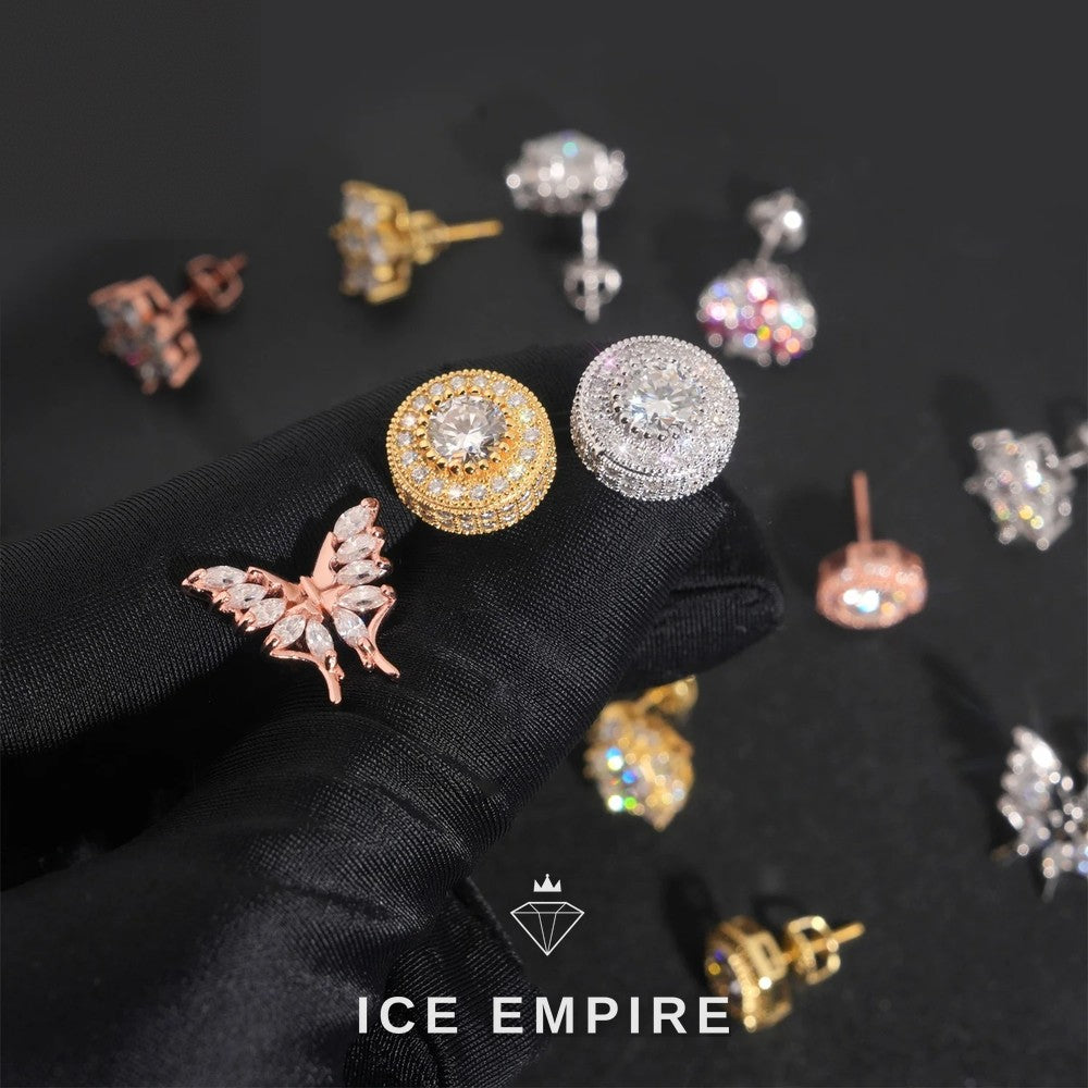 Iced Out 925 Silver Moissanite Earrings