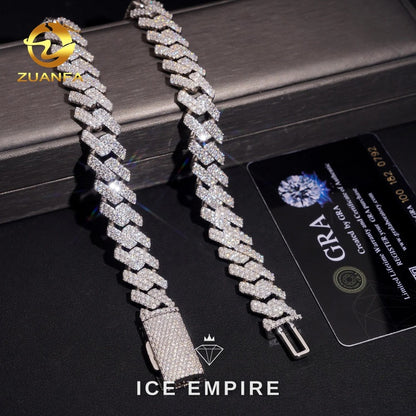 Iced Out 925 Silver Moissanite Cuban Chain
