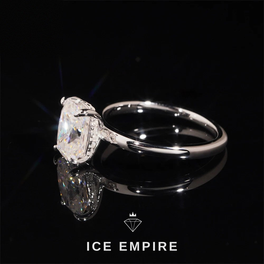 Iced Out 18K Gold Moissanite Wedding Band