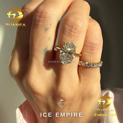 Iced Out 14K Gold Lab Grown Diamond Engagement Ring