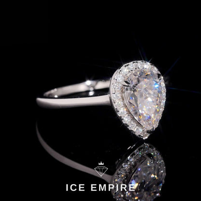 Iced Out Cluster 18K Gold Moissanite Wedding Band