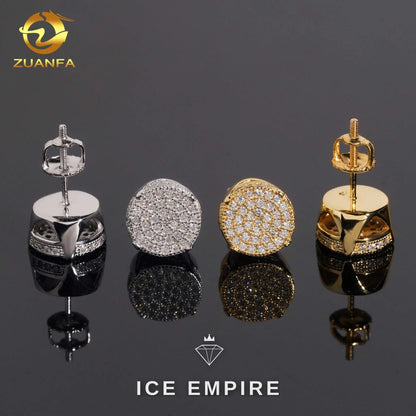 Iced Out 925 Silver Moissanite Stud Earrings