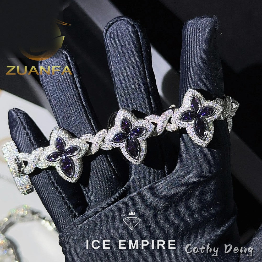 Iced Out Rose Gold Plated Moissanite Cuban Chain