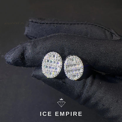 Iced Out 925 Silver Moissanite Stud Earrings