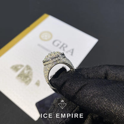 Iced Out 925 Silver Moissanite Ring