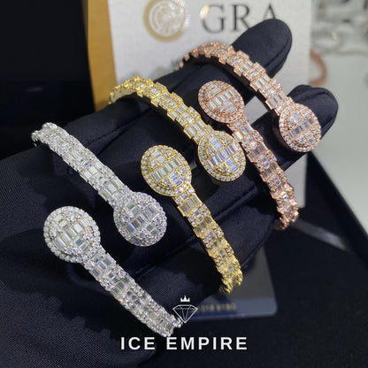 Iced Out Baguette 925 Silver Moissanite Bracelet