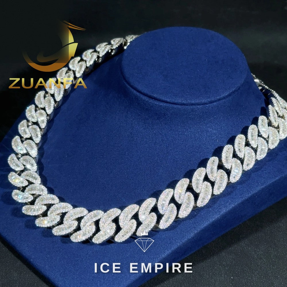 Iced Out Rose Gold Plated Moissanite Cuban Chain