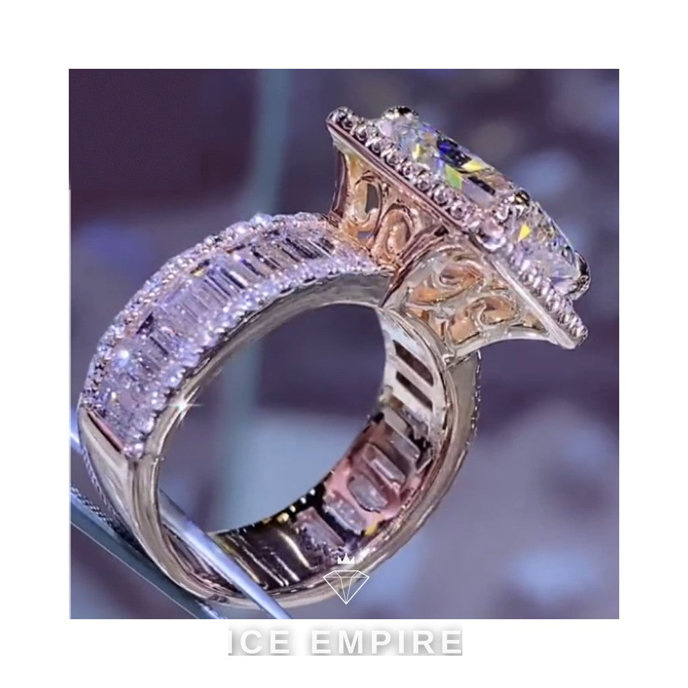 Iced Out 14K Gold Moissanite Wedding Band