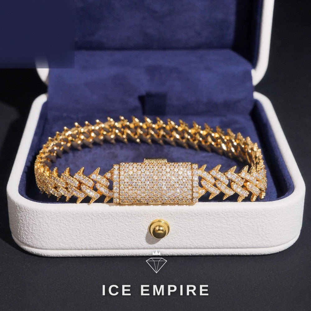 Iced Out Rose Gold Plated Moissanite Cuban Chain