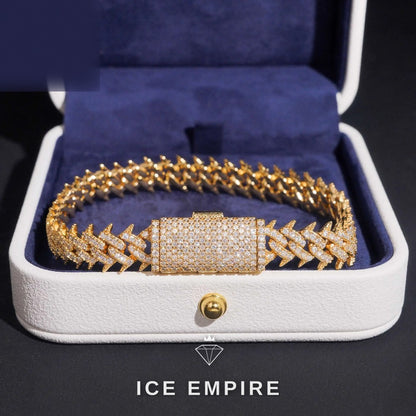 Iced Out Rose Gold Plated Moissanite Cuban Chain