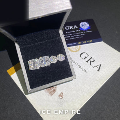 Iced Out Baguette 925 Silver Moissanite Stud Earrings