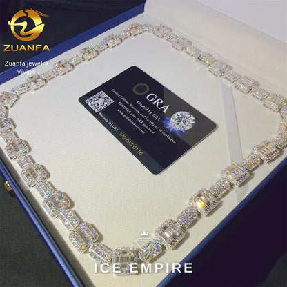 Iced Out Rose Gold Plated Moissanite Cuban Chain