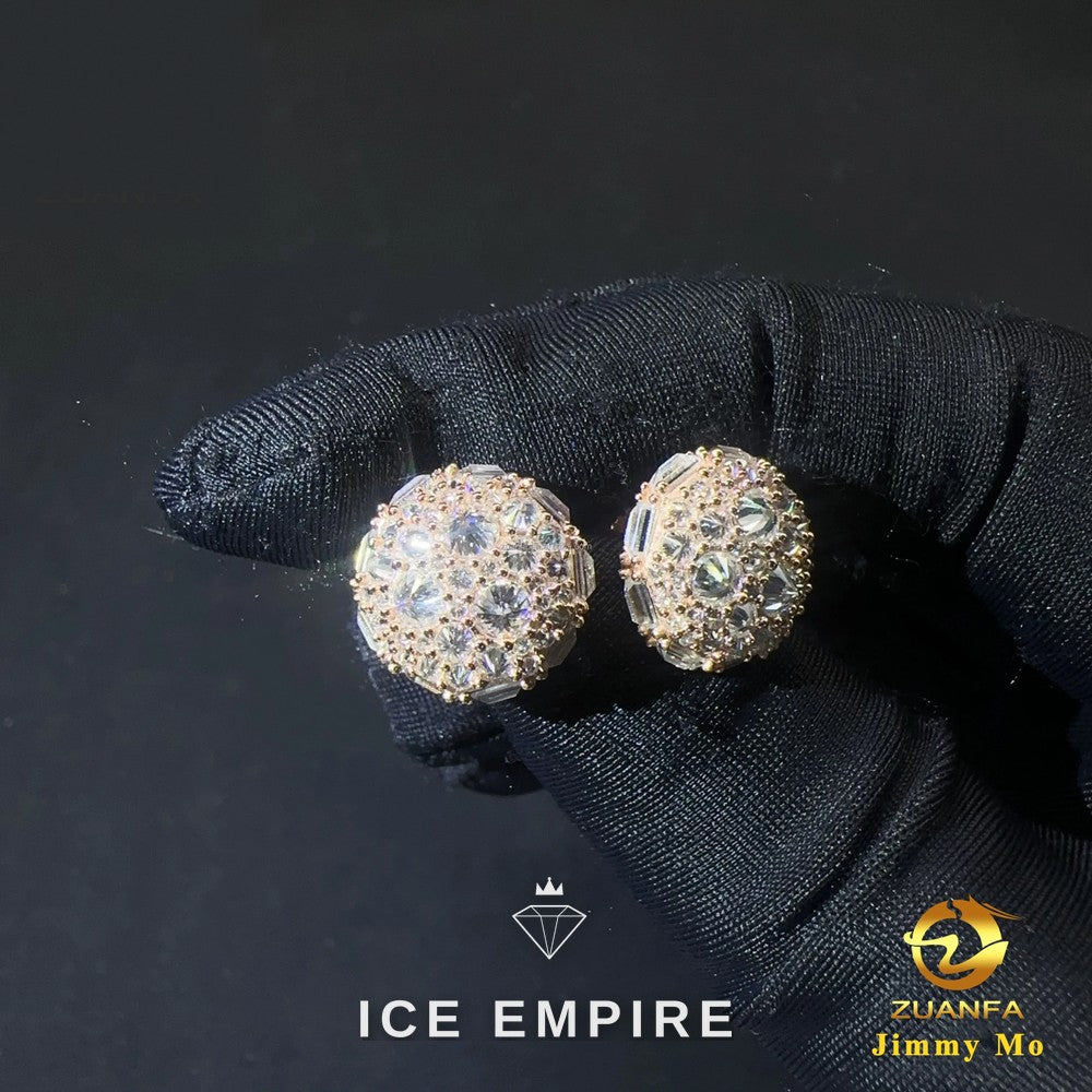 Iced Out 925 Silver Moissanite Stud Earrings