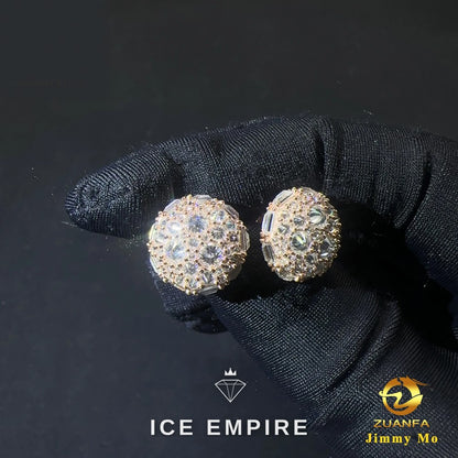 Iced Out 925 Silver Moissanite Stud Earrings
