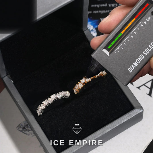 Iced Out Heart 925 Silver Moissanite Engagement Ring