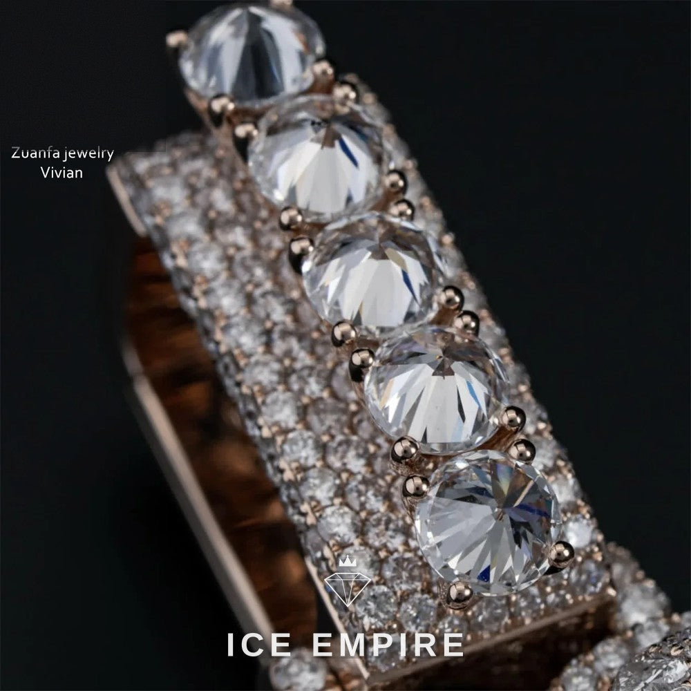 Iced Out Cross 925 Silver Moissanite Pendant