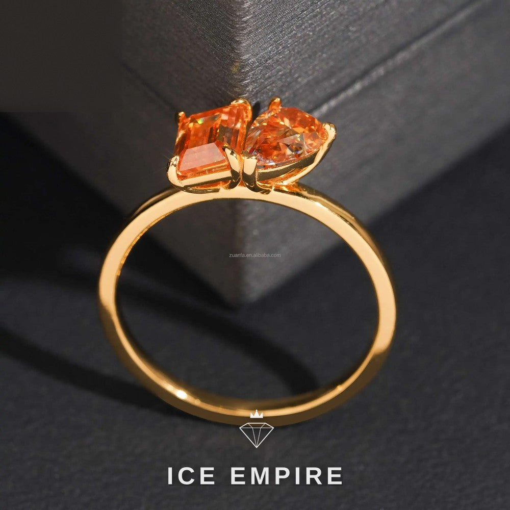 Iced Out 925 Silver Moissanite Engagement Ring