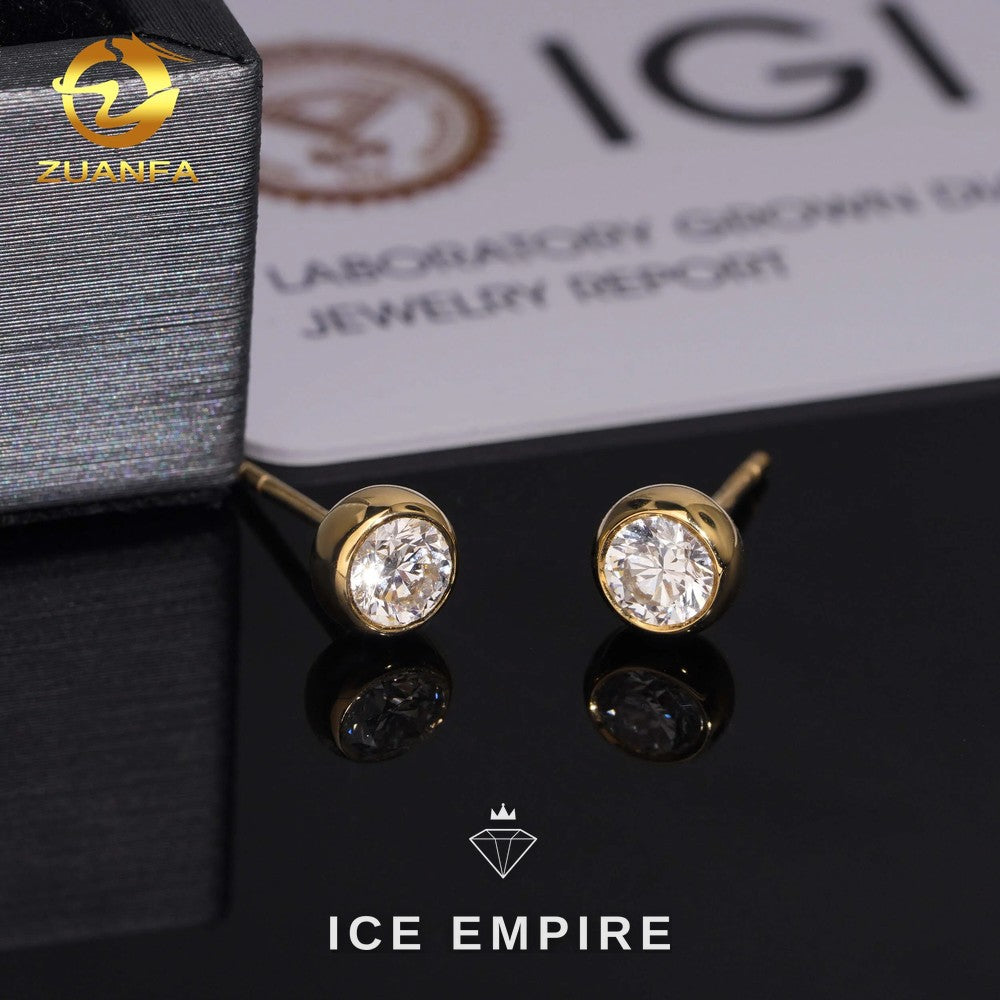 Iced Out 18K Gold Lab Grown Diamond Earrings