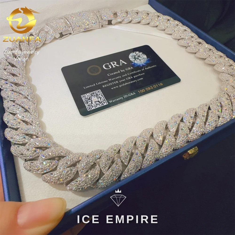 Iced Out Rose Gold Plated Moissanite Cuban Chain