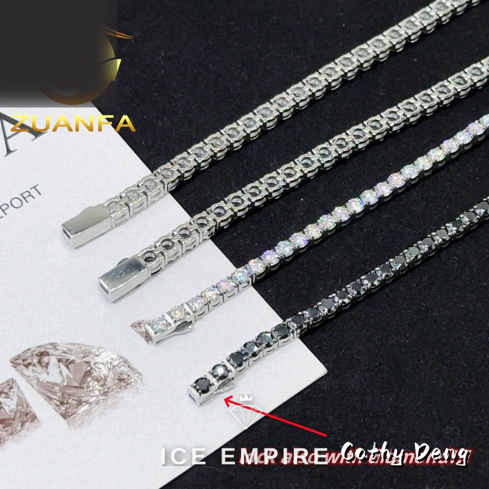 Iced Out 925 Silver Moissanite Tennis Bracelet
