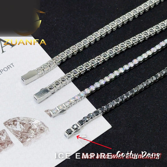 Iced Out 925 Silver Moissanite Tennis Bracelet