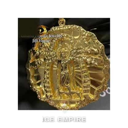 Iced Out Baguette 18K Gold Moissanite Pendant
