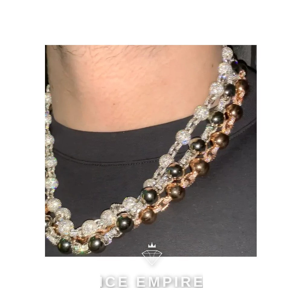 Iced Out Rose Gold Plated Moissanite Cuban Chain