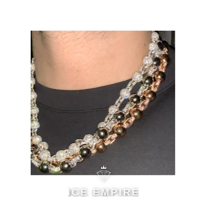 Iced Out Rose Gold Plated Moissanite Cuban Chain