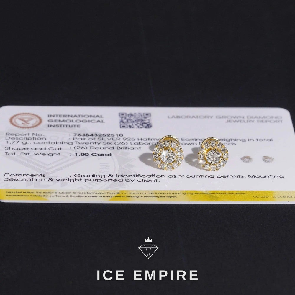 Iced Out Cluster Rose Gold Plated Lab Grown Diamond Earrings