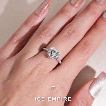 Iced Out Heart Gold Plated Moissanite Engagement Ring