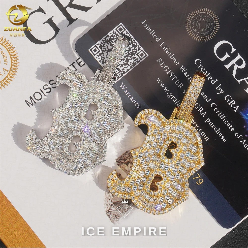 Iced Out Baguette Rose Gold Plated Pendant