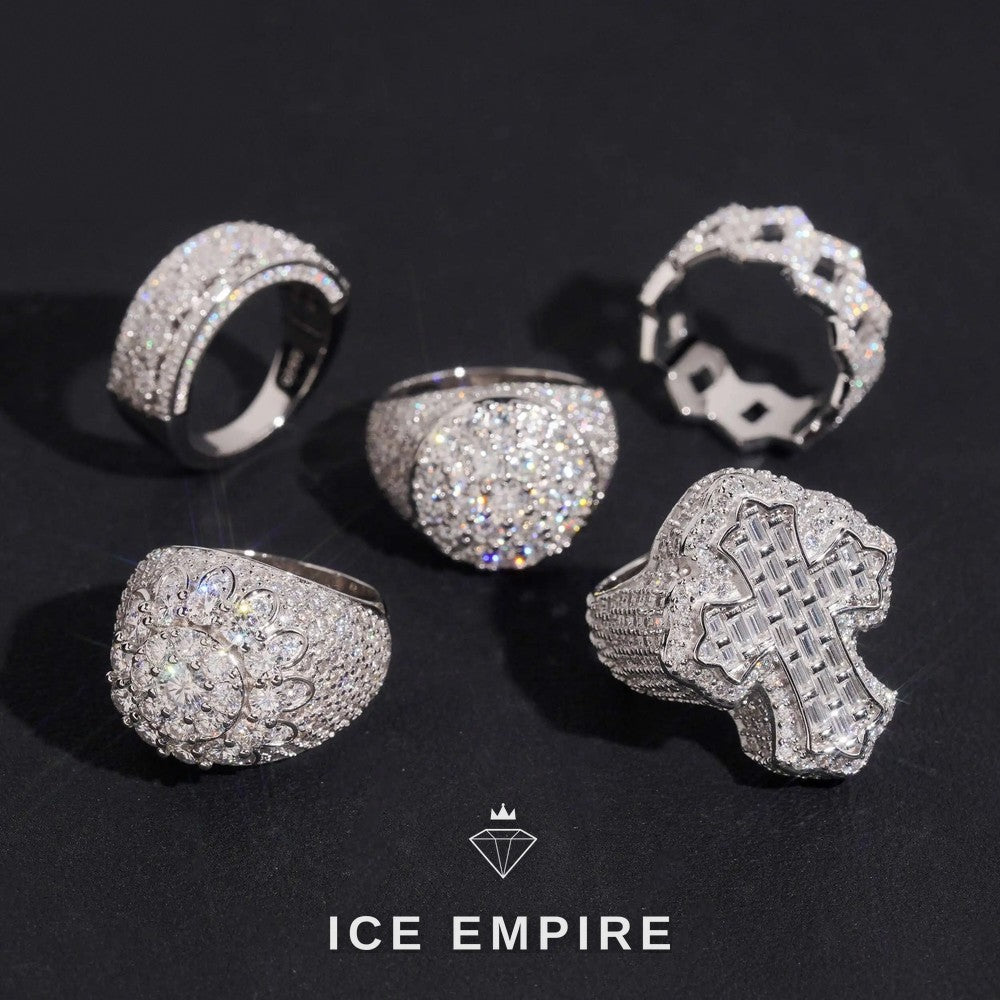Iced Out 925 Silver Moissanite Ring