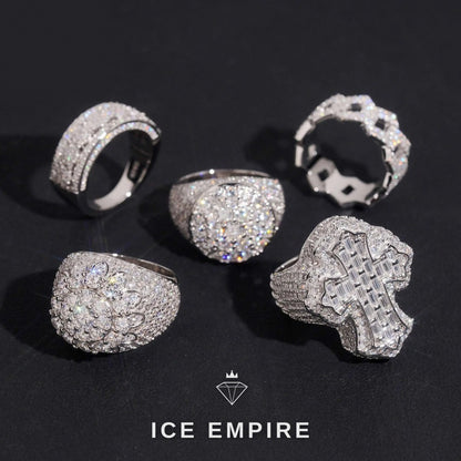 Iced Out 925 Silver Moissanite Ring