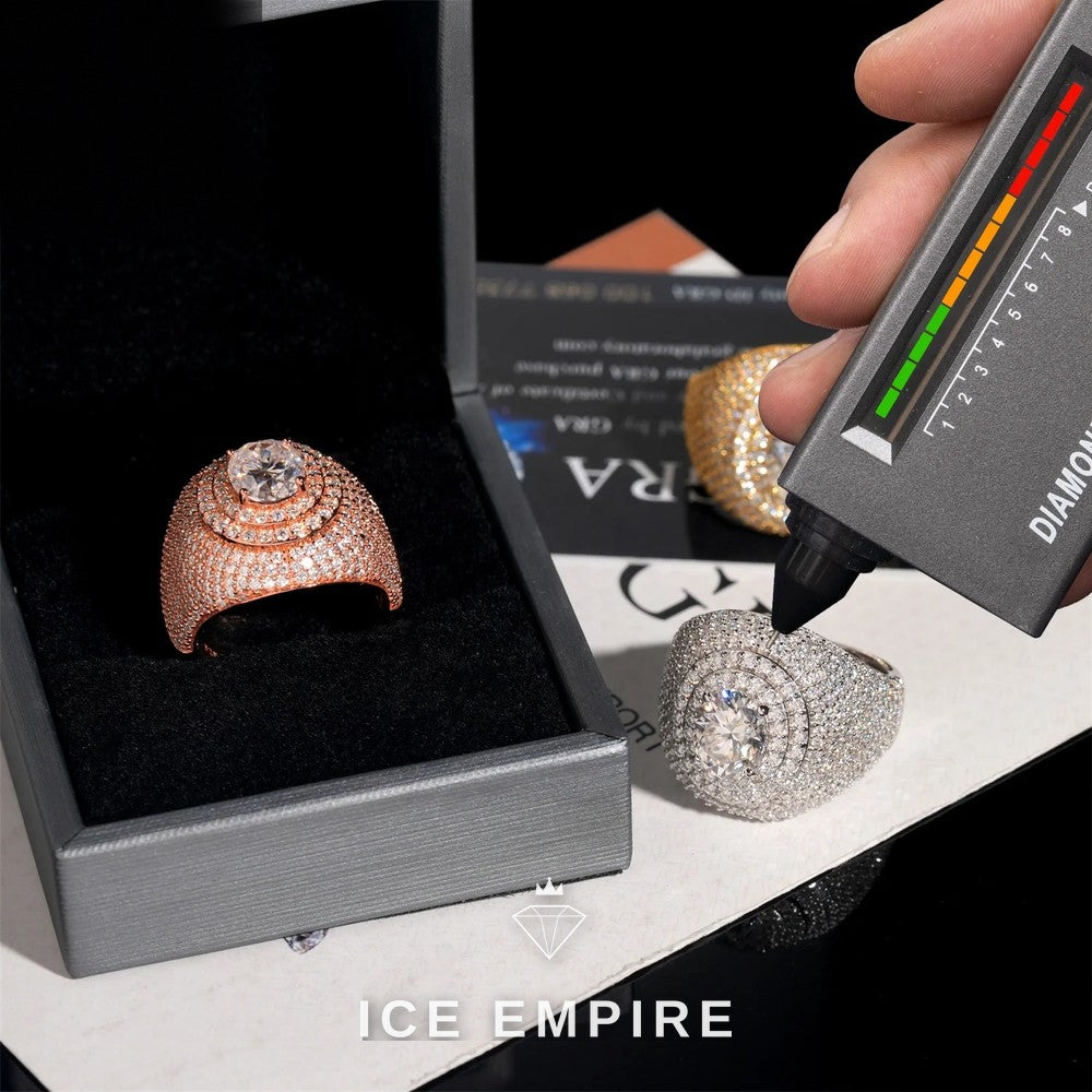 Iced Out 925 Silver Moissanite Ring