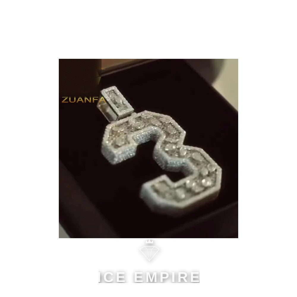 Iced Out Baguette Rose Gold Plated Moissanite Pendant
