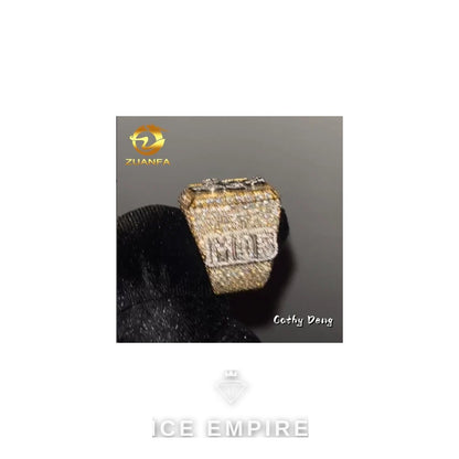 Iced Out Gold Plated Moissanite Ring