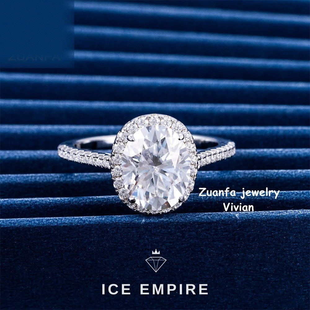 Iced Out 925 Silver Moissanite Ring