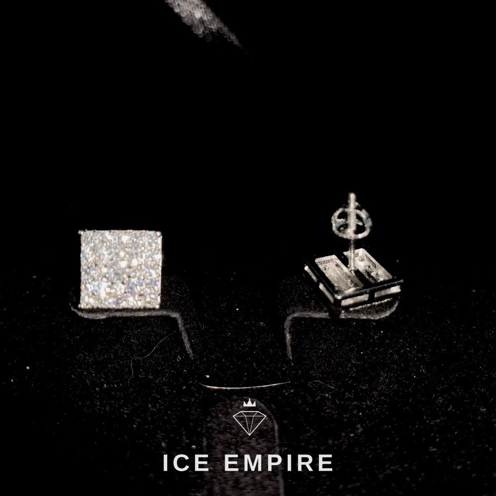 Iced Out Cross Gold Plated Moissanite Earrings