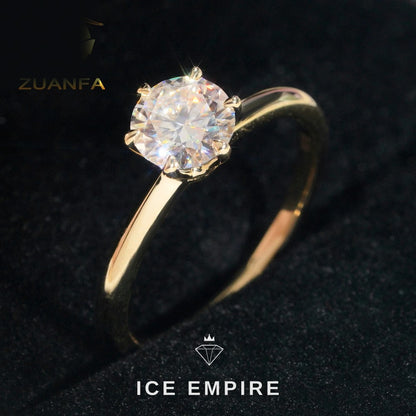 Iced Out 10K Gold Moissanite Engagement Ring
