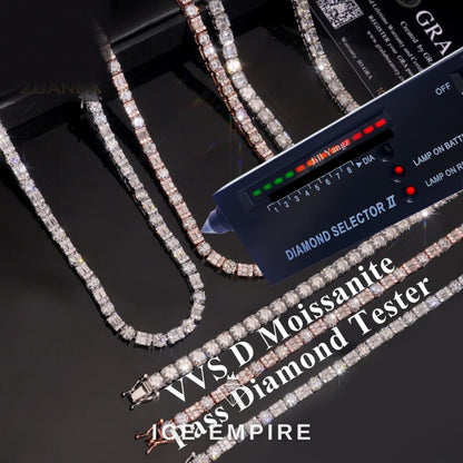 Iced Out Baguette Rose Gold Plated Moissanite Cuban Chain