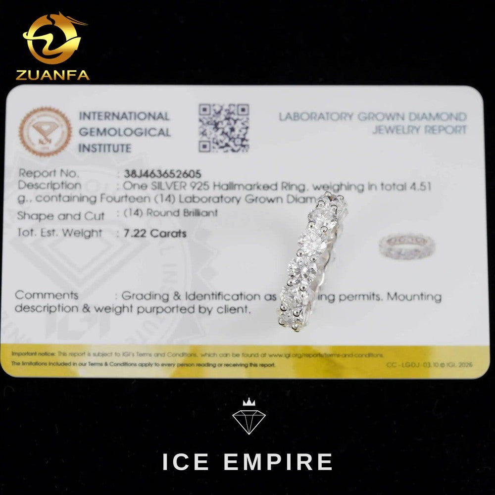 Iced Out 925 Silver Lab Grown Diamond Ring