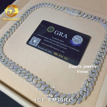 Iced Out Rose Gold Plated Moissanite Cuban Chain