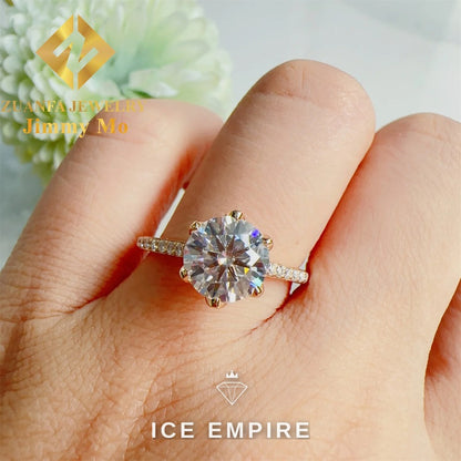 Iced Out Baguette 10K Gold Moissanite Engagement Ring