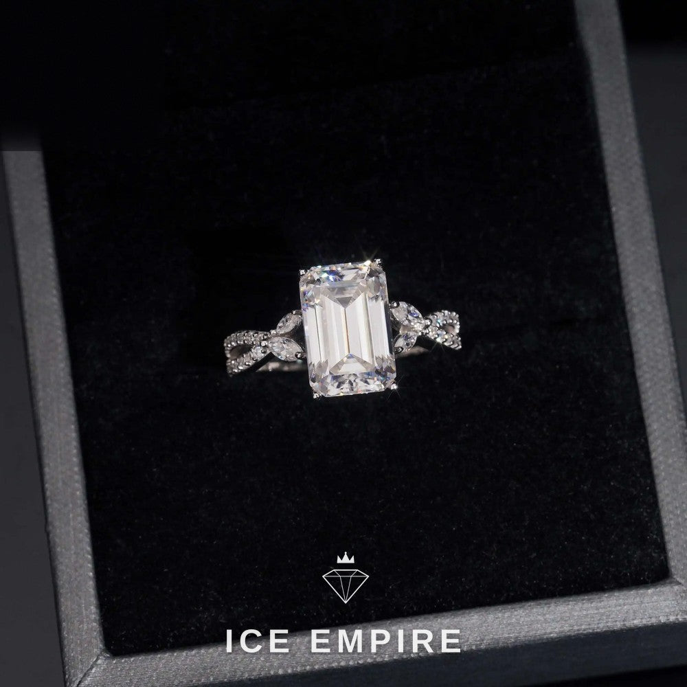 Iced Out Rose Gold Plated Moissanite Wedding Band