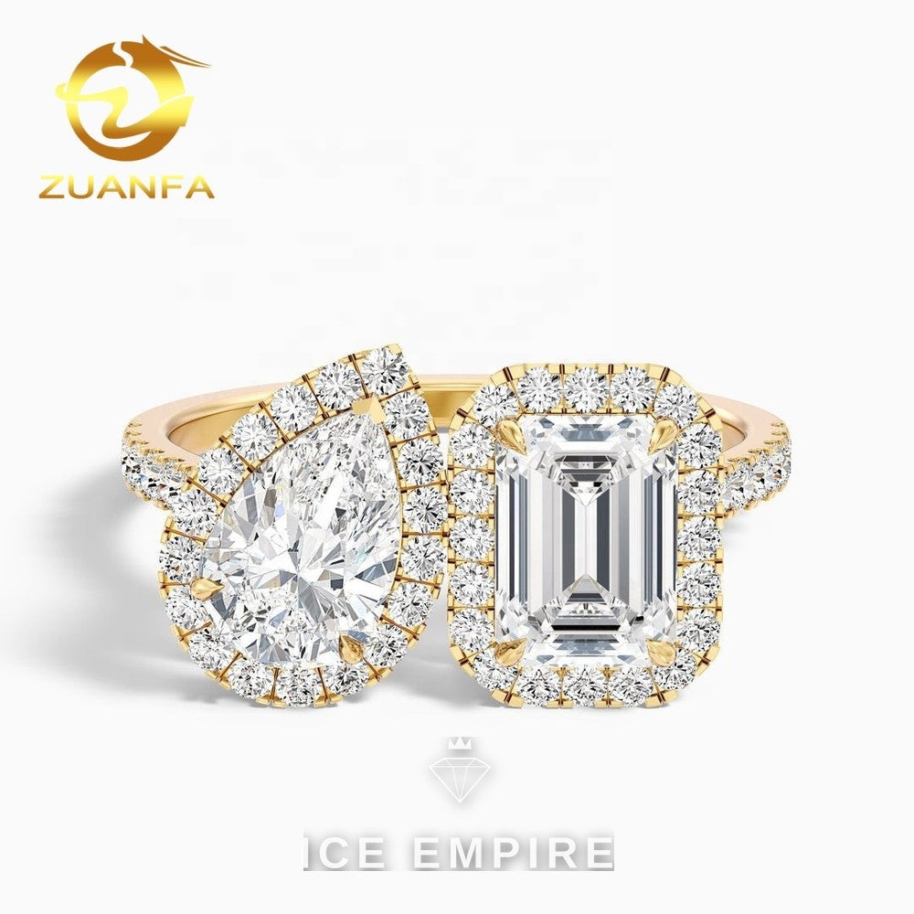 Iced Out 10K Gold Lab Grown Diamond Ring